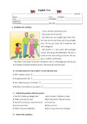 English Worksheet: Description