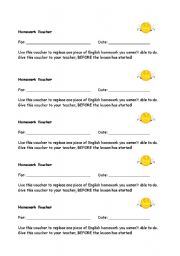 English Worksheet: homework vouchers