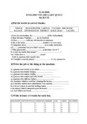 English worksheet: general