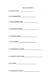 English worksheet: Bugs