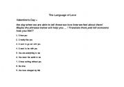 English Worksheet: love