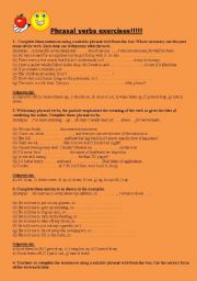 English Worksheet: Phrasal verbs (part 3) exercises