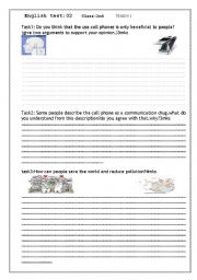 English Worksheet: english test for pupils (at least 14 years learners)