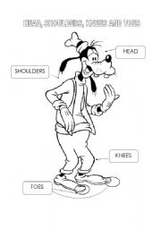 English Worksheet: Head, shoulders, knees and toes