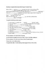 English worksheet: preent simple exercises