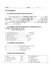 English worksheet: test