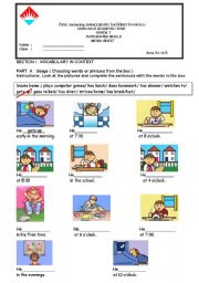 English Worksheet: daily activities & physical appearance & character