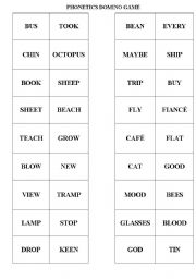 English Worksheet: Phonetics domino game