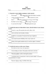 English worksheet: CAE relative clauses