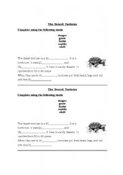 English worksheet: The Desert Tortoise