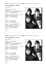 English Worksheet: I Saw Her Standing There - The Beatles