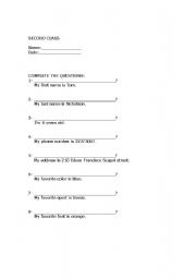 English worksheet: Teaching  Beginners how to ask questions in English