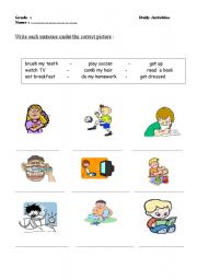 English worksheet: Daily Activities