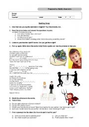 English Worksheet: Spelling Song