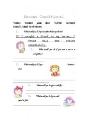 English Worksheet: second conditional