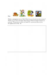 English Worksheet: Fall Writing Assessment