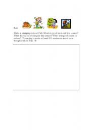 English worksheet: Fall Writing Assessment