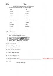 English worksheet: quiz