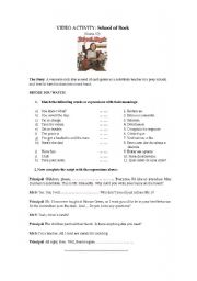 English Worksheet: School of Rock movie activity