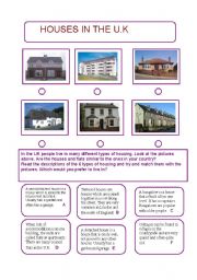 English Worksheet: HOUSES IN THE UK