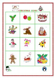 English Worksheet: CHRISTMAS BINGO II