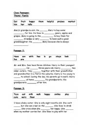 English worksheet: cloze passages