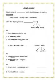 English worksheet: simple present