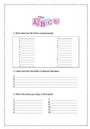 English worksheet: Alphabet Exercises