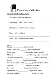 English worksheet: Comparisons of Adjectives