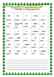 English Worksheet: COLOUR THE BOXES AND WRITE A PARAGRAPH