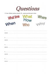 English worksheet: Wh - questions