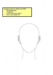 English worksheet: Complete the face