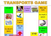 English worksheet: TRANSPORTS BOARD GAME