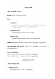 English worksheet: talking about feelings