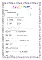 English Worksheet: Personal information, numbers and simple present revision