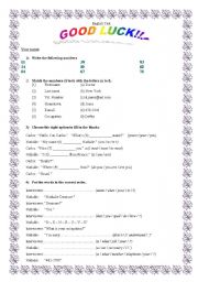 Personal information, numbers and simple present revision