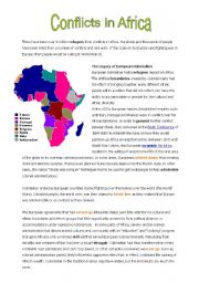English Worksheet: Conflicts in Africa