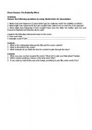 English Worksheet: Butterfly Effect