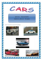 English worksheet: Cars