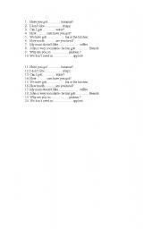 English worksheet: Some/any - gap filling