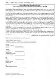 English worksheet: written comprehension/ British retirees in Spain/ BTS