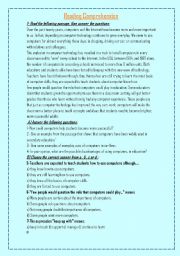 English Worksheet: two samples of reading comprehension