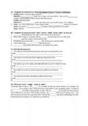 English Worksheet: mixed exercises