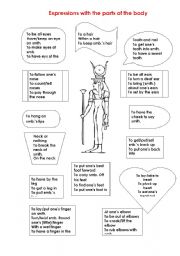 English Worksheet: idioms and expressions with the parts of humans body