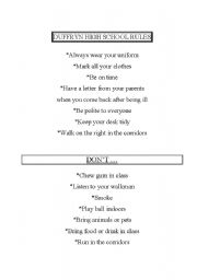 English Worksheet: SCHOOL RULES