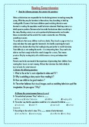 English Worksheet: two samples of reading comprehension (2)