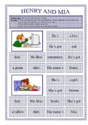 English Worksheet: Sentence-Puzzle for Beginners (Part 1+2 of 4)