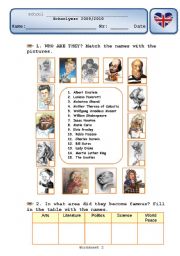 English Worksheet: Famous People
