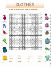 English Worksheet: Clothes 