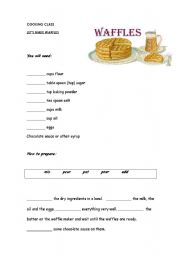 English Worksheet: Waffles - recipe